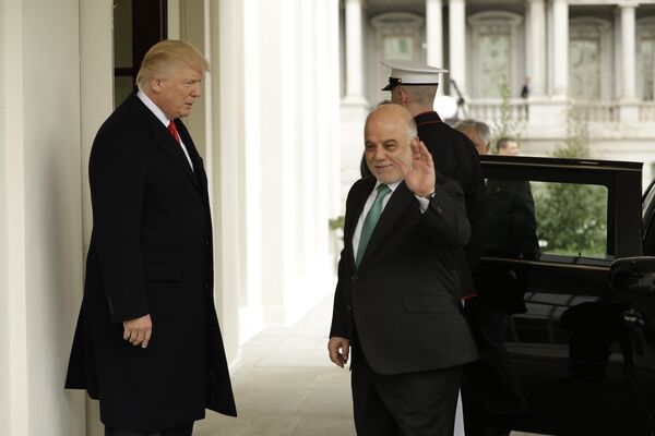 Премьер-министр Ирака Хейдар аль-Абади и президент США Дональд Трамп во время встречи в Вашингтоне. 20 марта 2017 года Премьер-министр Ирака Хейдар аль-Абади и президент США Дональд Трамп во время встречи в Вашингтоне. 20 марта 2017 года