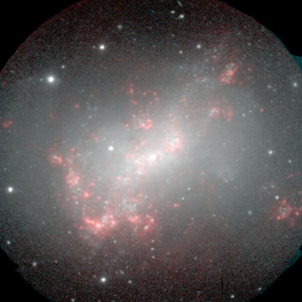 Карликовая галактика NGC 4449, относящейся к классу иррегулярных галактик. Снимок 6-м телескопа с прибором SCORPIO Карликовая галактика NGC 4449, относящейся к классу иррегулярных галактик. Снимок 6-м телескопа с прибором SCORPIO