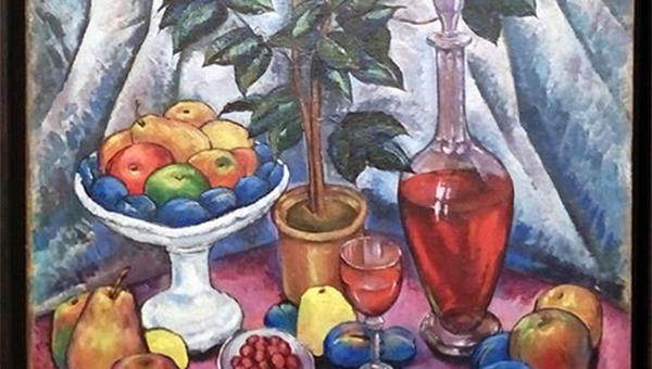 Илья Машков. Натюрморт с камелиями, фруктами и вином. 1913 Илья Машков. Натюрморт с камелиями, фруктами и вином. 1913