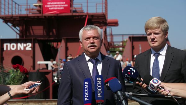 Директор Севморзавода Игорь Дрей на торжественном мероприятии в честь передачи в эксплуатацию плавсистемы Директор Севморзавода Игорь Дрей на торжественном мероприятии в честь передачи в эксплуатацию плавсистемы