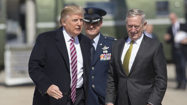 Министр обороны США Джеймс Мэттис и президент США Дональд Трамп Министр обороны США Джеймс Мэттис и президент США Дональд Трамп