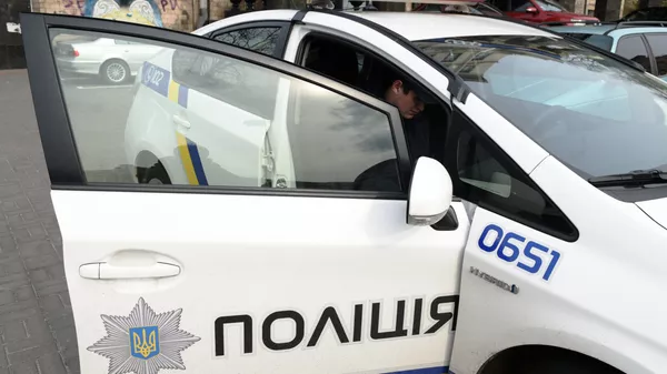 Автомобиль полиции на Украине