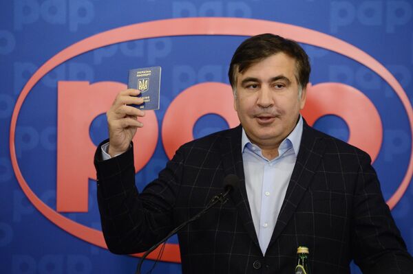 Лидер Движения новых сил, бывший глава Одесской области Михаил Саакашвили на пресс-конференции в Варшаве. 8 сентября 2017 Лидер Движения новых сил, бывший глава Одесской области Михаил Саакашвили на пресс-конференции в Варшаве. 8 сентября 2017