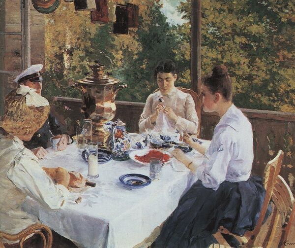 Константин Коровин. За чайным столом. 1888 Константин Коровин. За чайным столом. 1888