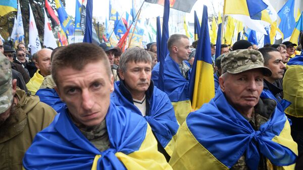 Участники акции в поддержку политической реформы в Киеве. 17 октября 2017 Участники акции в поддержку политической реформы в Киеве. 17 октября 2017