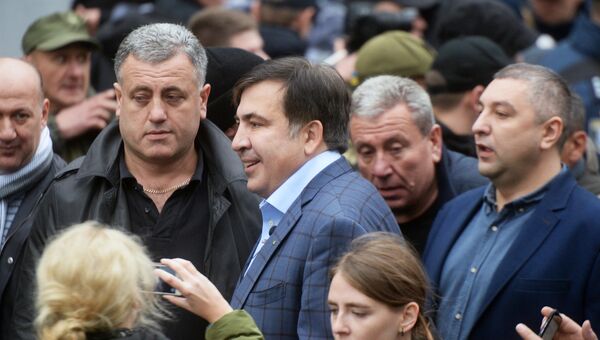 Михаил Саакашвили на акции протеста в Киеве. 17 октября 2017 Михаил Саакашвили на акции протеста в Киеве. 17 октября 2017