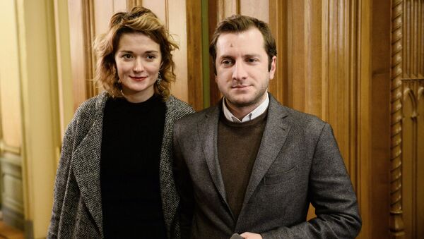 Актриса Надежда Михалкова с супругом режиссером Резо Гигинеишвили. Архивное фото Актриса Надежда Михалкова с супругом режиссером Резо Гигинеишвили. Архивное фото