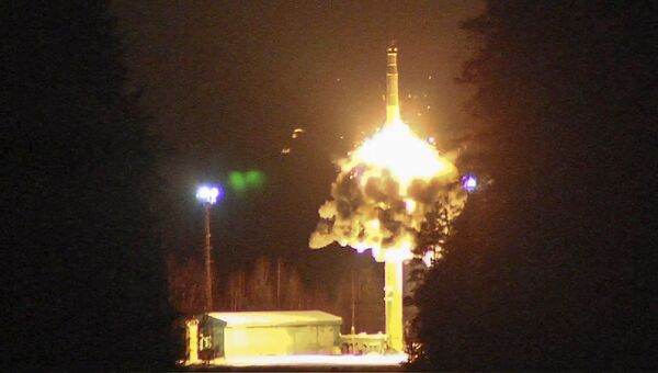 Запуск межконтинентальной баллистической ракеты с космодрома Плесецк. 26 октября 2017 Запуск межконтинентальной баллистической ракеты с космодрома Плесецк. 26 октября 2017