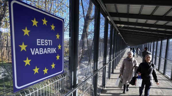 Пешеходный пункт пропуска Нарва-2 на эстонско-российской границе Пешеходный пункт пропуска Нарва-2 на эстонско-российской границе