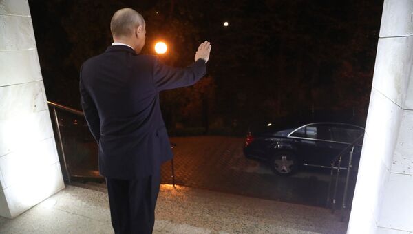 Президент РФ Владимир Путин после встречи с президентом Сирии Башаром Асадом Президент РФ Владимир Путин после встречи с президентом Сирии Башаром Асадом