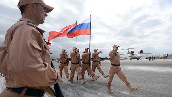 Российские военные на авиабазе Хмеймим в Сирии. Архивное фото Российские военные на авиабазе Хмеймим в Сирии. Архивное фото
