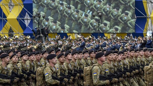Морская пехота Украины на военном параде. Архивное фото Морская пехота Украины на военном параде. Архивное фото