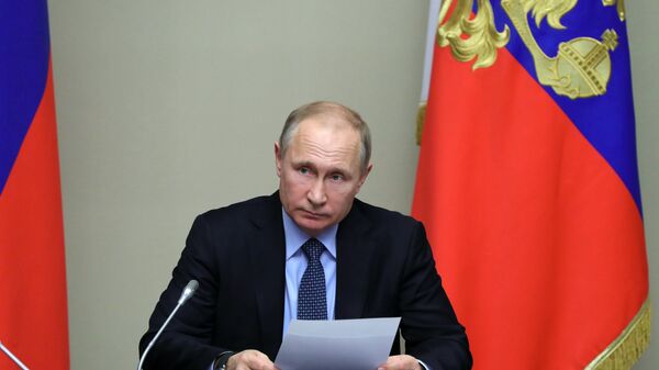 Президент РФ Владимир Путин проводит совещание с постоянными членами Совета безопасности РФ. 19 января 2018 Президент РФ Владимир Путин проводит совещание с постоянными членами Совета безопасности РФ. 19 января 2018