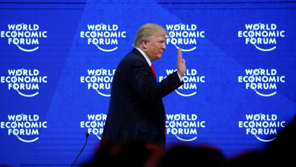 Президент США Дональд Трамп во время экономического форума в Давосе. 26 января 2018 Президент США Дональд Трамп во время экономического форума в Давосе. 26 января 2018