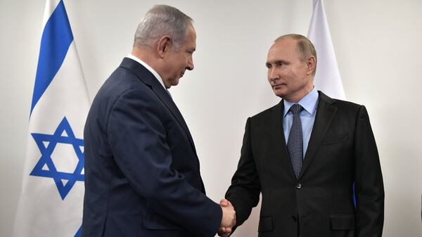Президент РФ Владимир Путин и премьер-министр Израиля Биньямин Нетаньяху во время встречи Президент РФ Владимир Путин и премьер-министр Израиля Биньямин Нетаньяху во время встречи