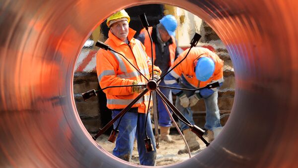Сварка труб на строительстве газопровода в Германии Сварка труб на строительстве газопровода в Германии