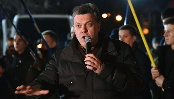 Лидер националистической партии Свобода Олег Тягнибок. Архивное фото Лидер националистической партии Свобода Олег Тягнибок. Архивное фото