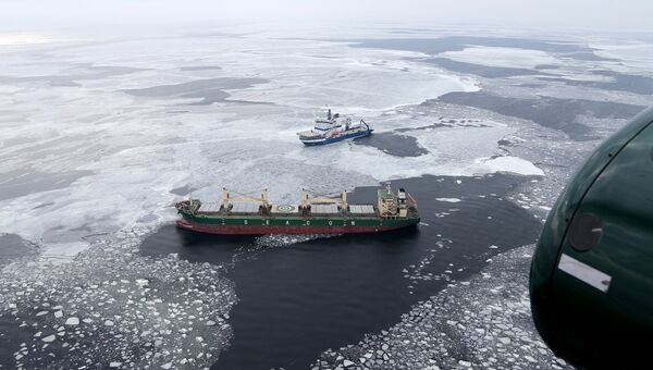 Грузовое судно под флагом Панамы, которое терпит бедствие в водах Финского залива Грузовое судно под флагом Панамы, которое терпит бедствие в водах Финского залива