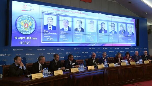 Предварительные результаты голосования на выборах президента РФ. Архивное фото Предварительные результаты голосования на выборах президента РФ. Архивное фото