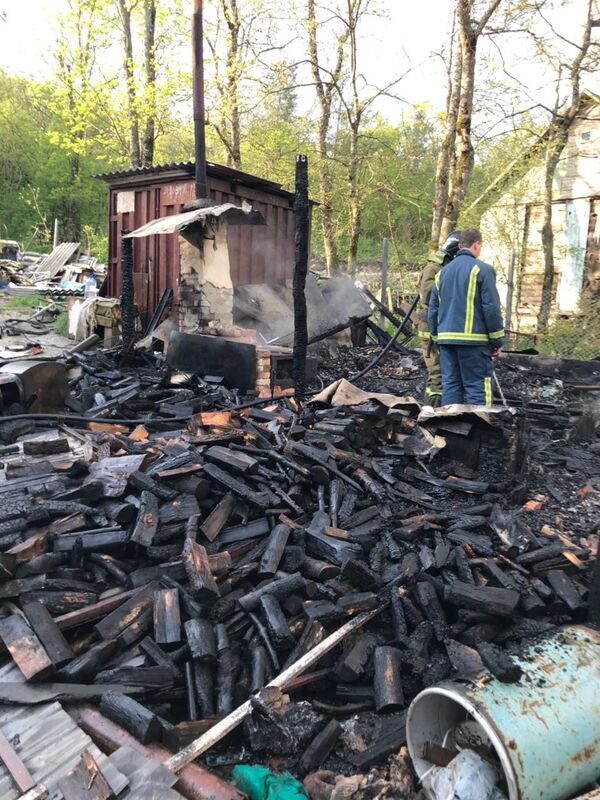 На месте пожара в городе Геленджик. 22 апреля 2018 На месте пожара в городе Геленджик. 22 апреля 2018
