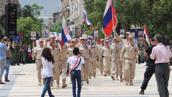 Участники акции Бессмертный полк в Латакии, Сирия. 8 мая 2018 Участники акции Бессмертный полк в Латакии, Сирия. 8 мая 2018