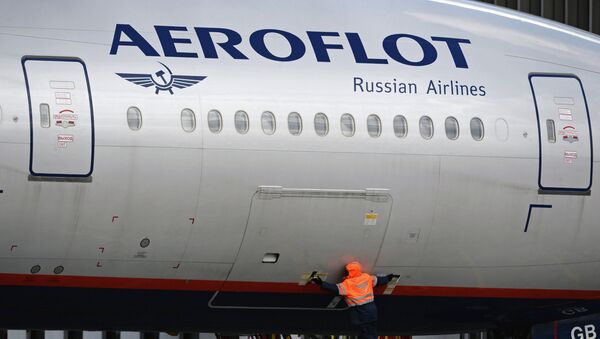 Самолет авиакомпании Аэрофлот. Архивное фото Самолет авиакомпании Аэрофлот. Архивное фото
