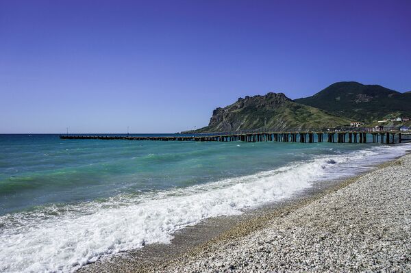 Пляж, поселок Коктебель, Крым Пляж, поселок Коктебель, Крым