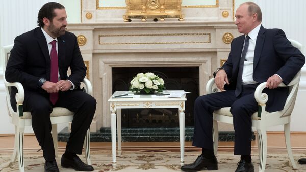 Владимир Путин и премьер-министр Ливана Саад Харири во время встречи. 13 июня 2018 Владимир Путин и премьер-министр Ливана Саад Харири во время встречи. 13 июня 2018