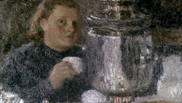 Репродукция картины художника Игоря Грабаря За самоваром, 1905 Репродукция картины художника Игоря Грабаря За самоваром, 1905