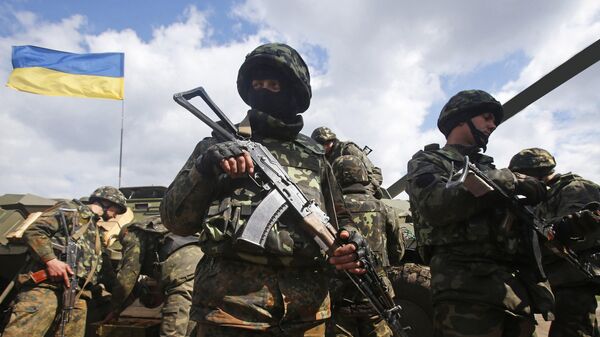 Украинские военные на линии разграничения в Донбассе Украинские военные на линии разграничения в Донбассе