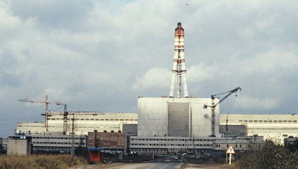 Игналинская атомная электростанция. Фото 1986 года. Игналинская атомная электростанция. Фото 1986 года.