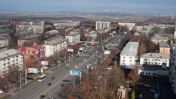 Вид на проспект Октября в Уфе. Вид на проспект Октября в Уфе.