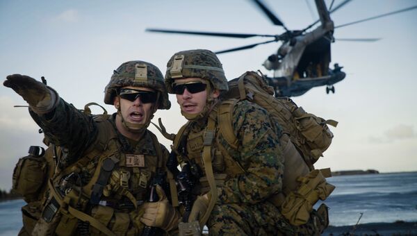 Морские пехотинцы США во время учений НАТО. Архивное фото Морские пехотинцы США во время учений НАТО. Архивное фото