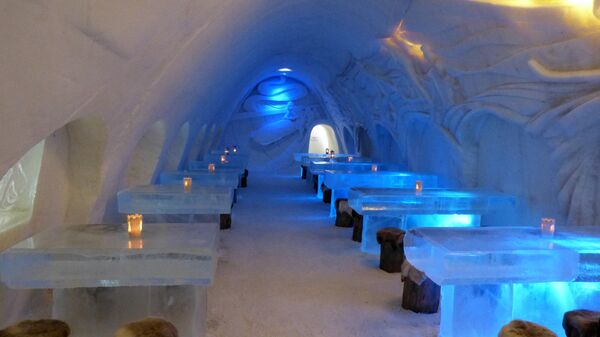 Ресторан LumiLinna в Снежком замке в Кеми, Финляндия
