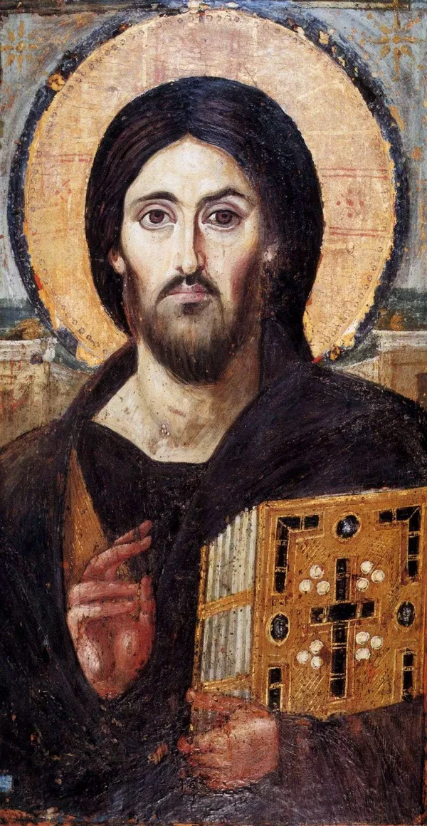 Энкаустическая икона Христос Пантократор из Синайского монастыря