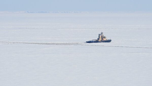 Ледокол в Карском море. Архивное фото Ледокол в Карском море. Архивное фото