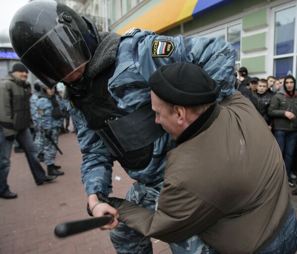Несанкционированный «Русский марш» в Москве Несанкционированный «Русский марш» в Москве