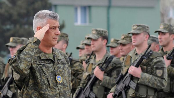 Президент Косово Хашим Тачи и Силы безопасности Косово за день до голосования парламента по вопросу формирования национальной армии. 13 декабря 2018 Президент Косово Хашим Тачи и Силы безопасности Косово за день до голосования парламента по вопросу формирования национальной армии. 13 декабря 2018