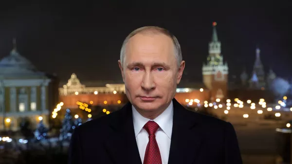 Президент РФ Владимир Путин во время новогоднего обращения к россиянам в канун 2019 года
