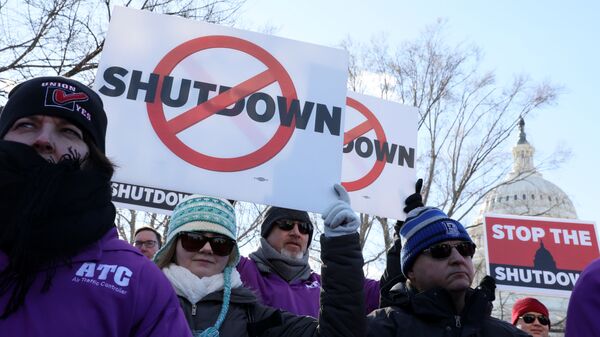 Митинг против частичного закрытия федерального правительства США у здания Капитолия в Вашингтоне. 10 января 2019 Митинг против частичного закрытия федерального правительства США у здания Капитолия в Вашингтоне. 10 января 2019