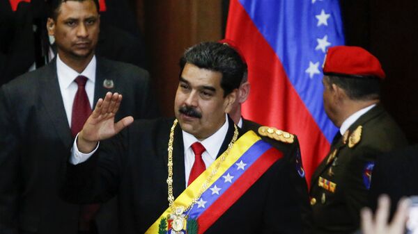 Президент Венесуэлы Николас Мадуро перед началом своего выступления в штаб-квартире Верховного суда Венесуэлы. 24 января 2019