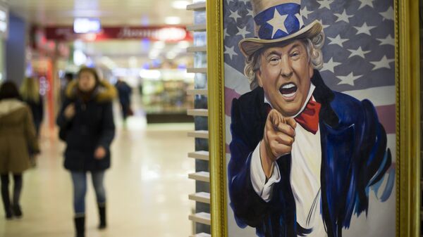 Карикатура на президента США Дональда Трампа Карикатура на президента США Дональда Трампа