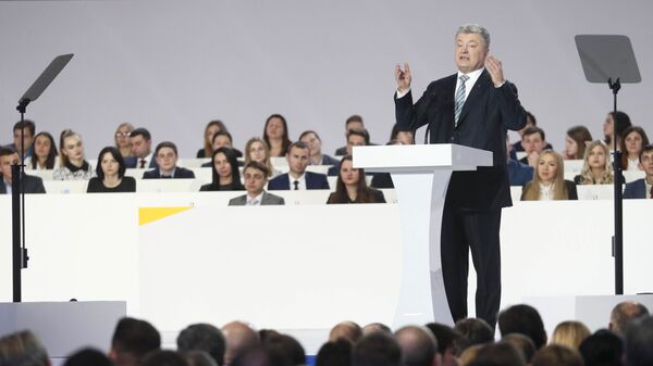 Президент Украины Петр Порошенко во время выступления в Киеве. 29 января 2019 Президент Украины Петр Порошенко во время выступления в Киеве. 29 января 2019