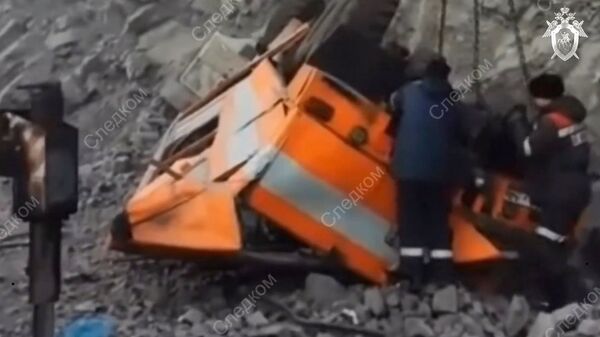 ДТП на технологической дороге разреза Распадский в Кемеровской области ДТП на технологической дороге разреза Распадский в Кемеровской области