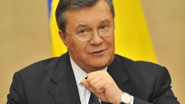 Отстраненный от должности президента Украины Виктор Янукович выступает на пресс-конференции в Ростове-на-Дону. 28 февраля 2014 