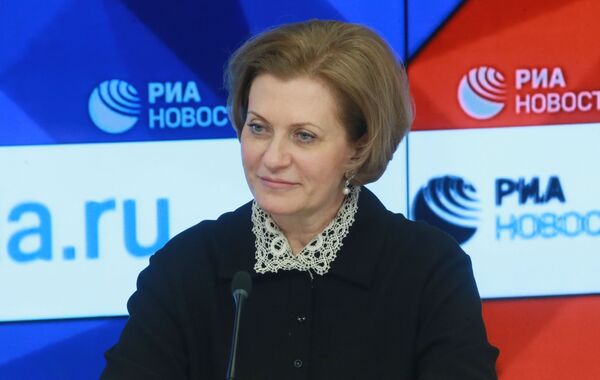 Главный государственный санитарный врач РФ Анна Попова на пресс-конференции, посвященной запуску совместного проекта МИА Россия сегодня и Роспотребнадзора Главный государственный санитарный врач РФ Анна Попова на пресс-конференции, посвященной запуску совместного проекта МИА Россия сегодня и Роспотребнадзора