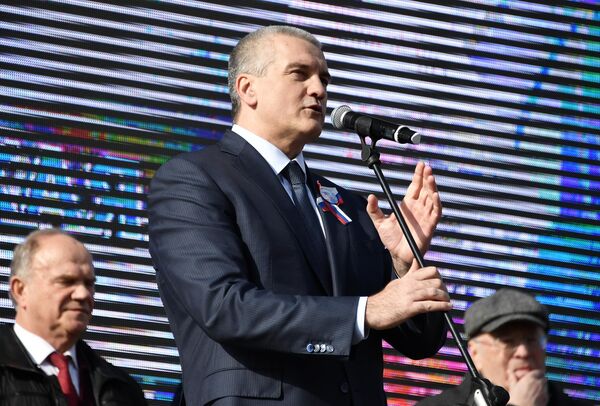 Глава Республики Крым Сергей Аксенов во время мероприятий, посвященных 5-й годовщине Общекрымского референдума 2014 года и воссоединения Крыма с Россией Глава Республики Крым Сергей Аксенов во время мероприятий, посвященных 5-й годовщине Общекрымского референдума 2014 года и воссоединения Крыма с Россией