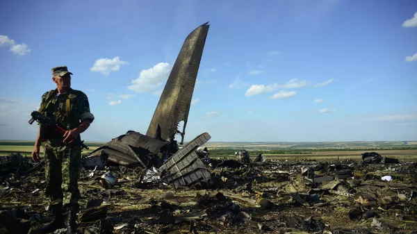Место крушения самолета ИЛ-76 ВВС Украины