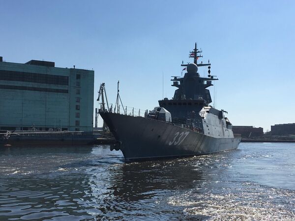 Новейший корвет Гремящий в ходе испытаний зашел в Кронштадт для участия в торжественных мероприятиях 74-й годовщины Великой Победы Новейший корвет Гремящий в ходе испытаний зашел в Кронштадт для участия в торжественных мероприятиях 74-й годовщины Великой Победы