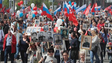Участники акции Бессмертный полк в Москве Участники акции Бессмертный полк в Москве